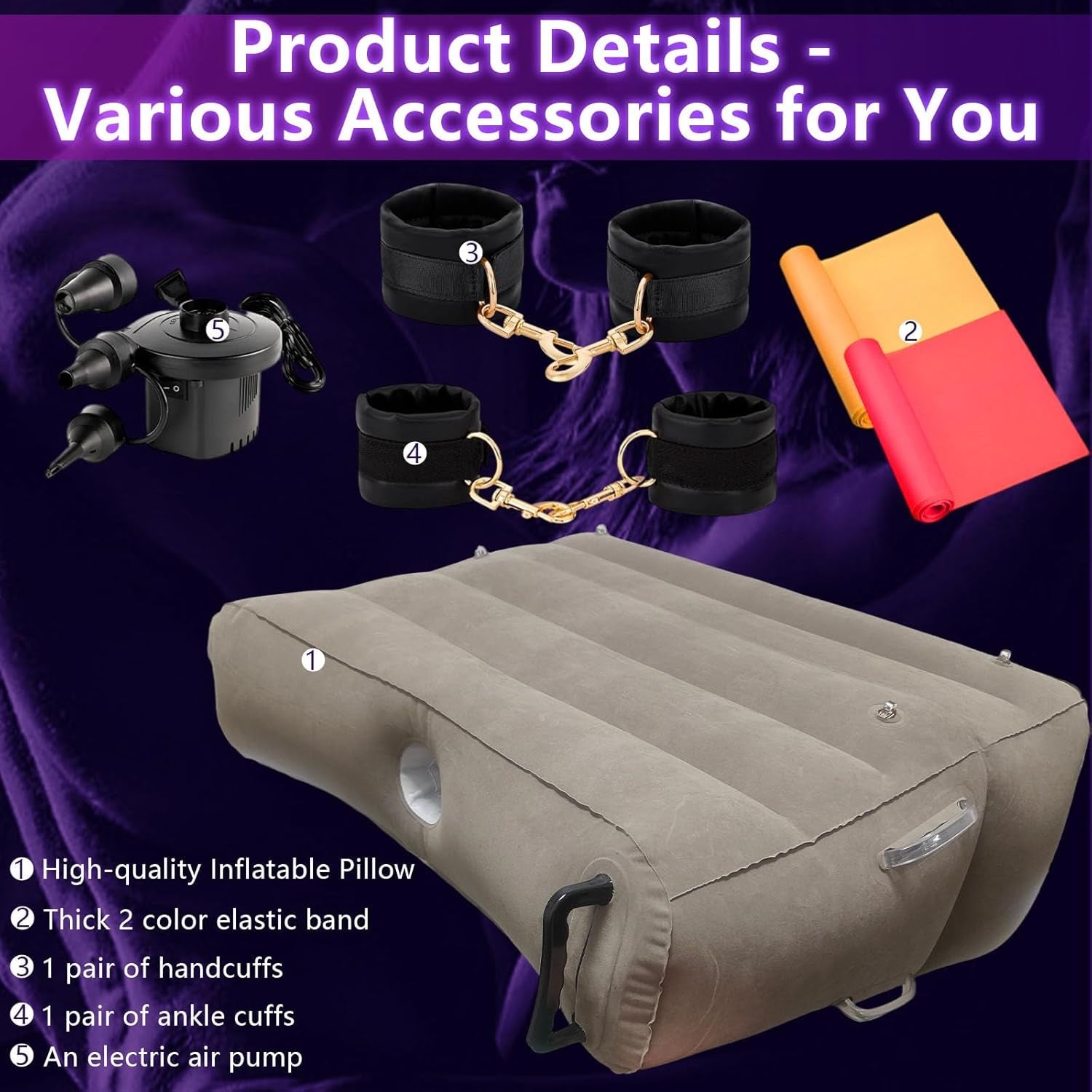 MaxLift Inflatable Mount Pillow with Cuffs & Bands Set