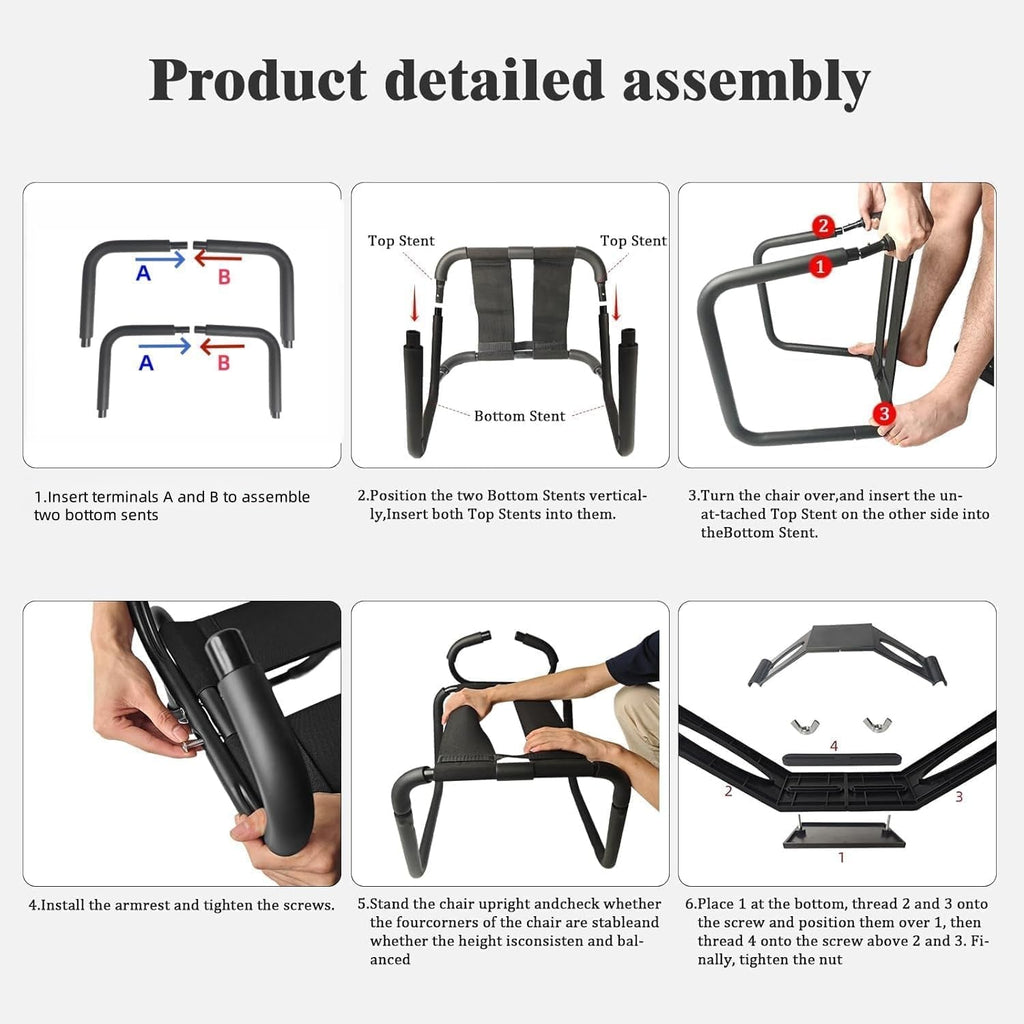 FlexFrame Adjustable Position Aid Chair with Armrests (Red)