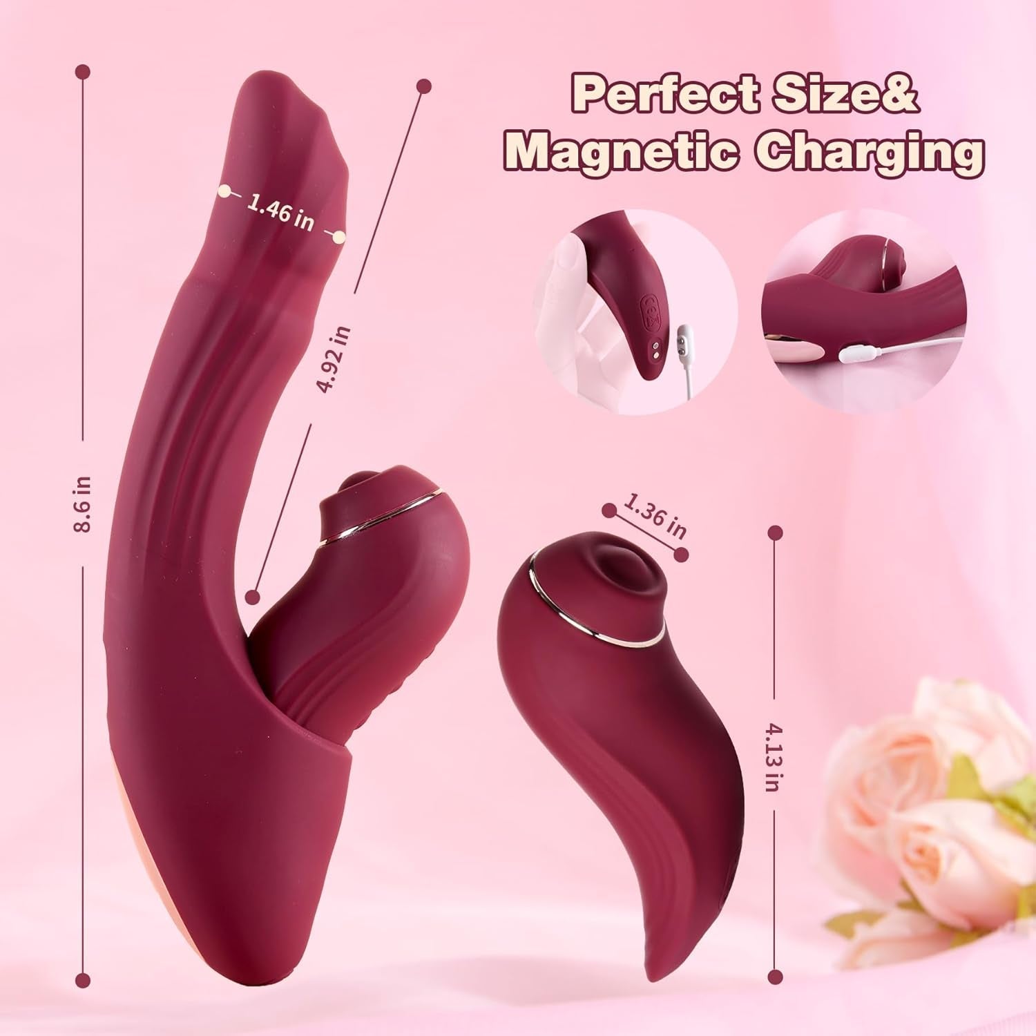 CommandHeat 6-in-1 App-controlled Vibrator Set with Thrusting & Tapping