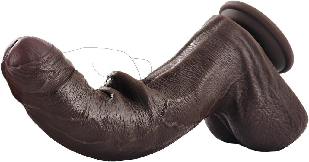 EbonyTitanX 10” Ebony Realistic Dildo Dual Density Suction Cup