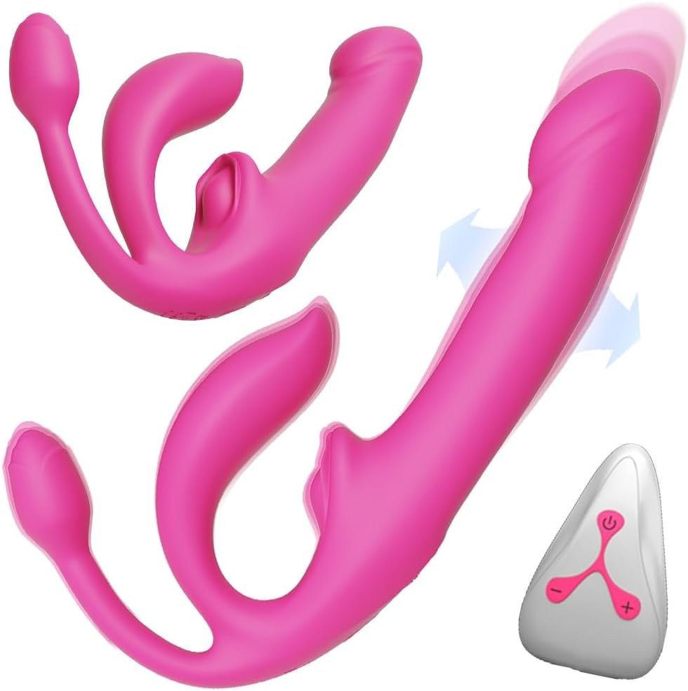 QuadSync Triple Head Strapless Strap On Vibrator