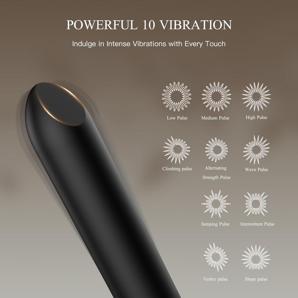 EdgePoint Bullet Vibrator Angled Tip 10 Modes Waterproof USB