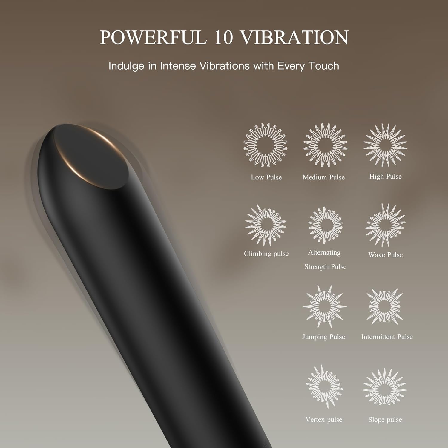 EdgePoint Bullet Vibrator Angled Tip 10 Modes Waterproof USB