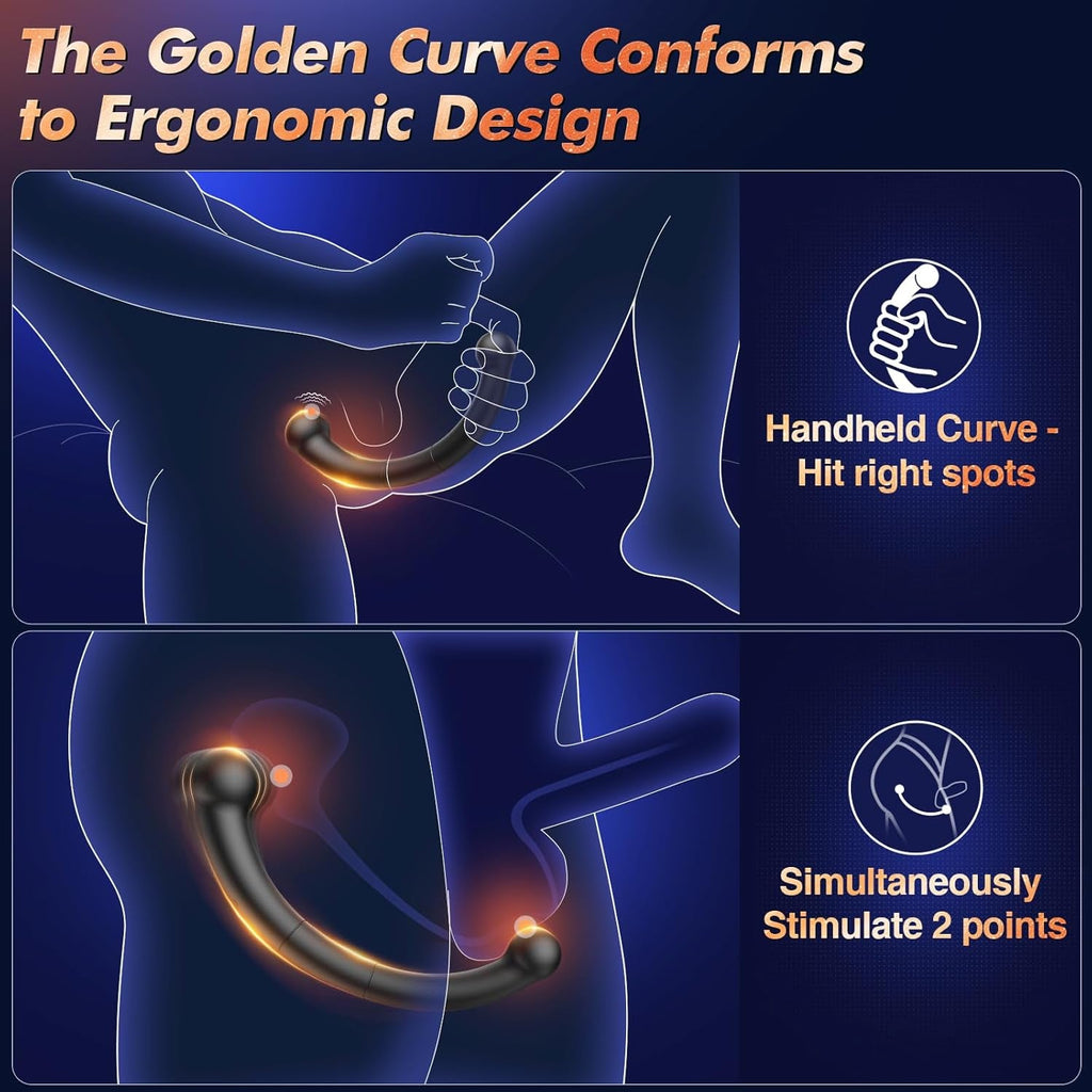 DualCurve Dual-Ended Prostate Massager 10 Modes Silicone