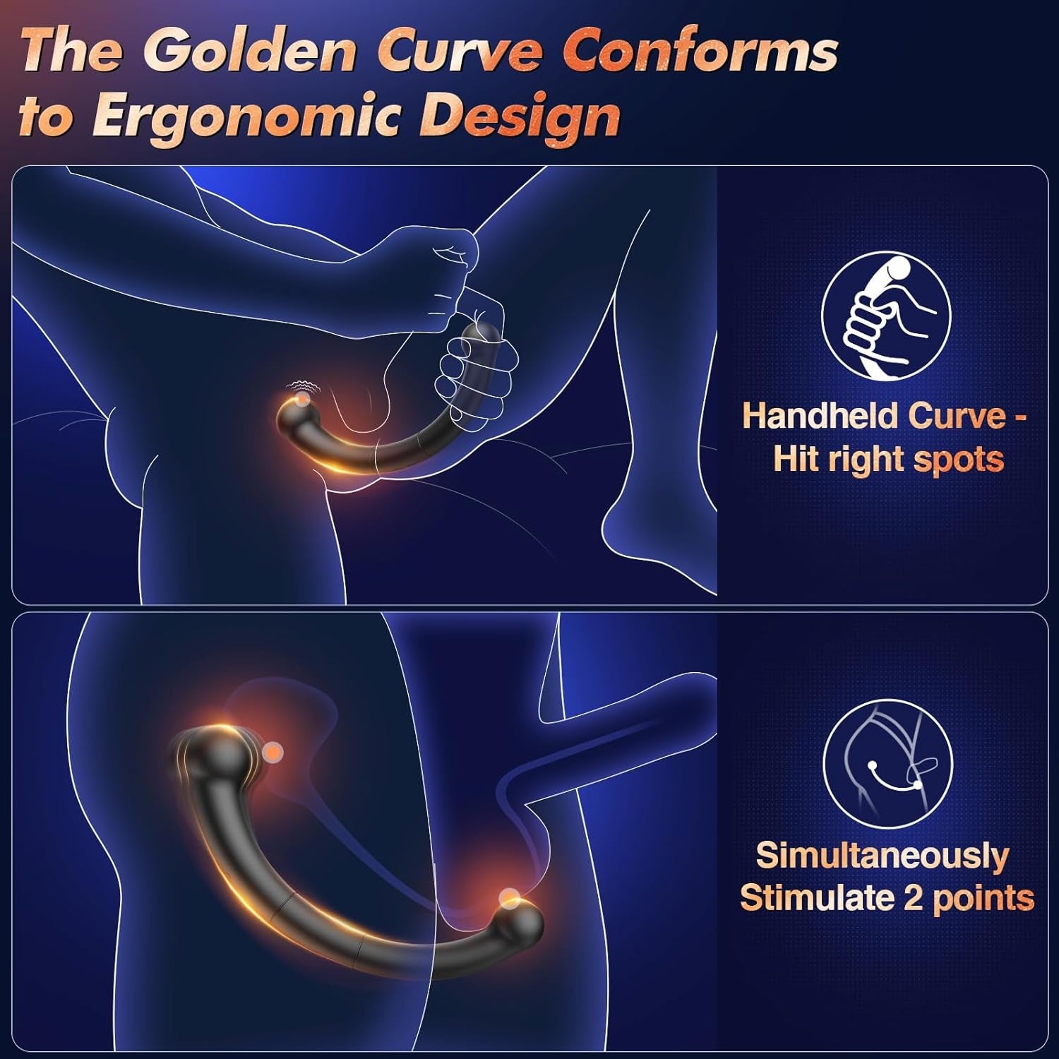 DualCurve Dual-Ended Prostate Massager 10 Modes Silicone
