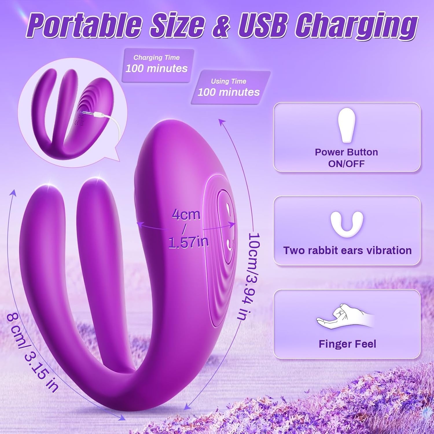 DualPulse Double-Ended Wearable Vibrator 3 Motors