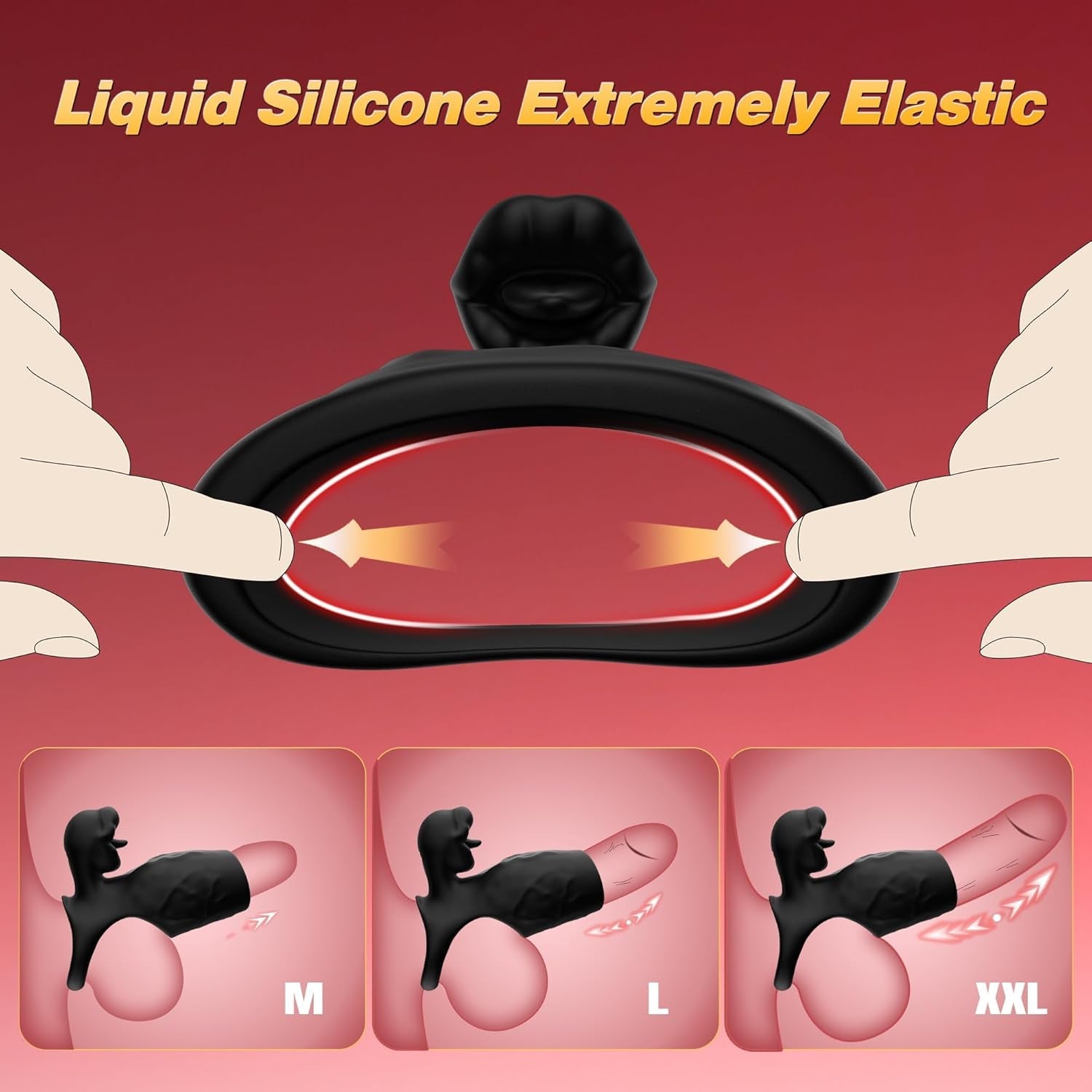TongueShock Vibrating Cock Sleeve with Clit Stimulator