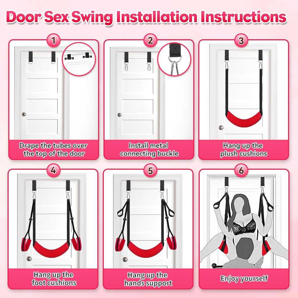 VelvetRise Door Sex Swing 800lb Support Wide Cushions