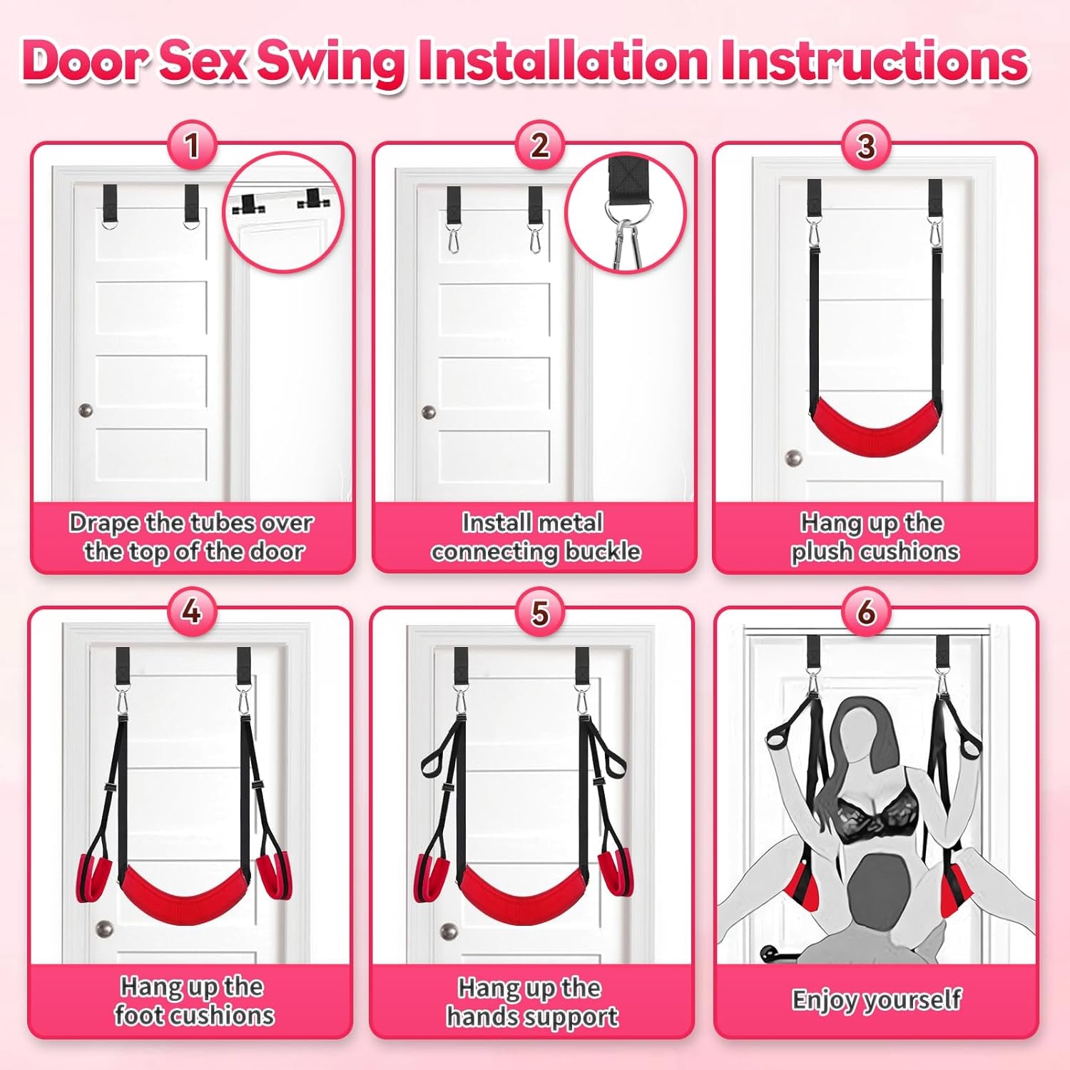 VelvetRise Door Sex Swing 800lb Support Wide Cushions