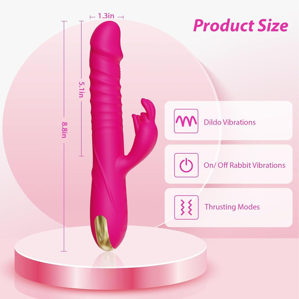 CoreThrust Thrusting Rabbit Vibrator 3 Thrust 10 Modes Silicone