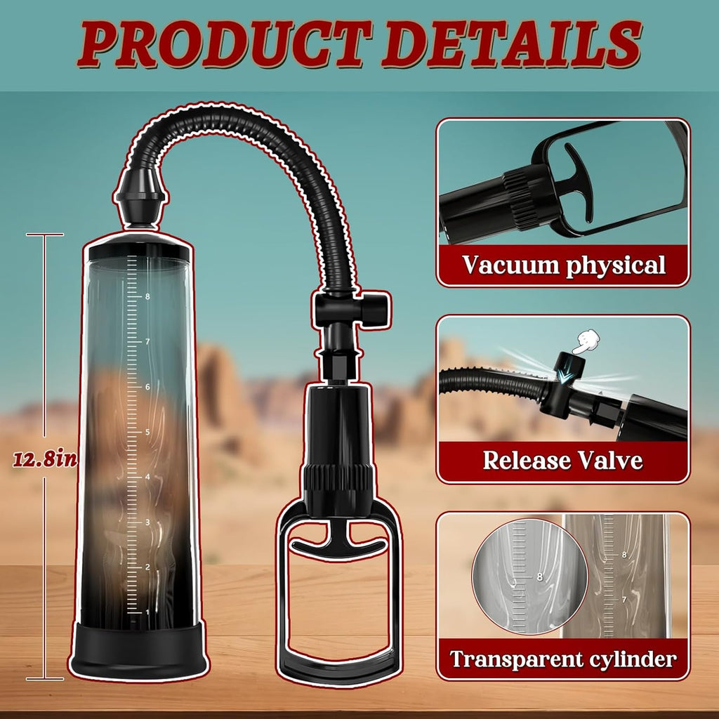 MaxReach Manual Penis Pump 9.5" Tube Realistic Sleeve