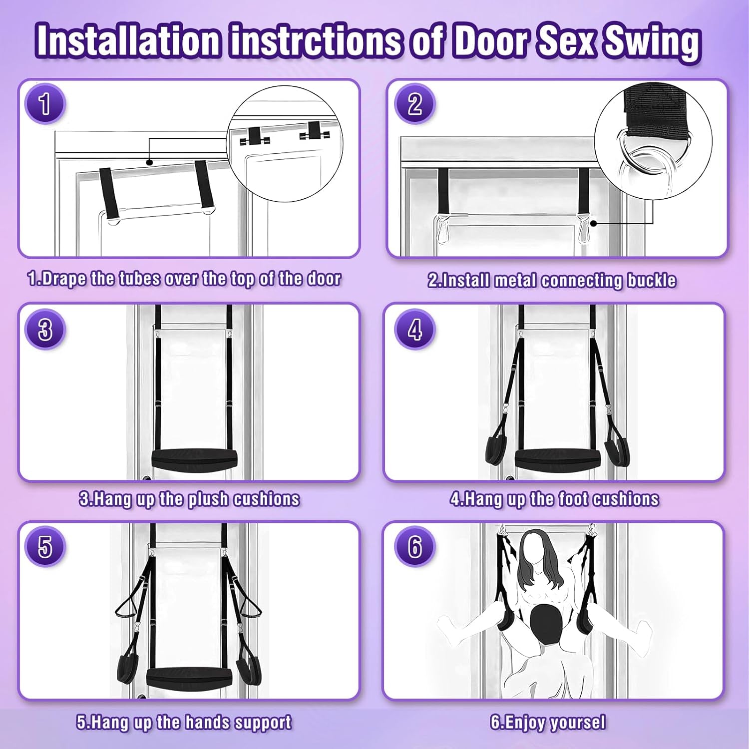 NoctyraX 2-in-1 Door Sex Swing Restraint Kit