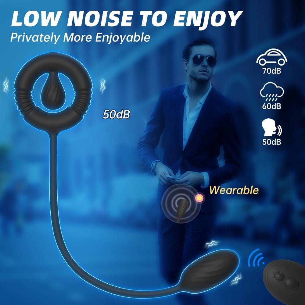 NexusForce Remote Cock Ring Prostate Massager 10 Modes Silicone
