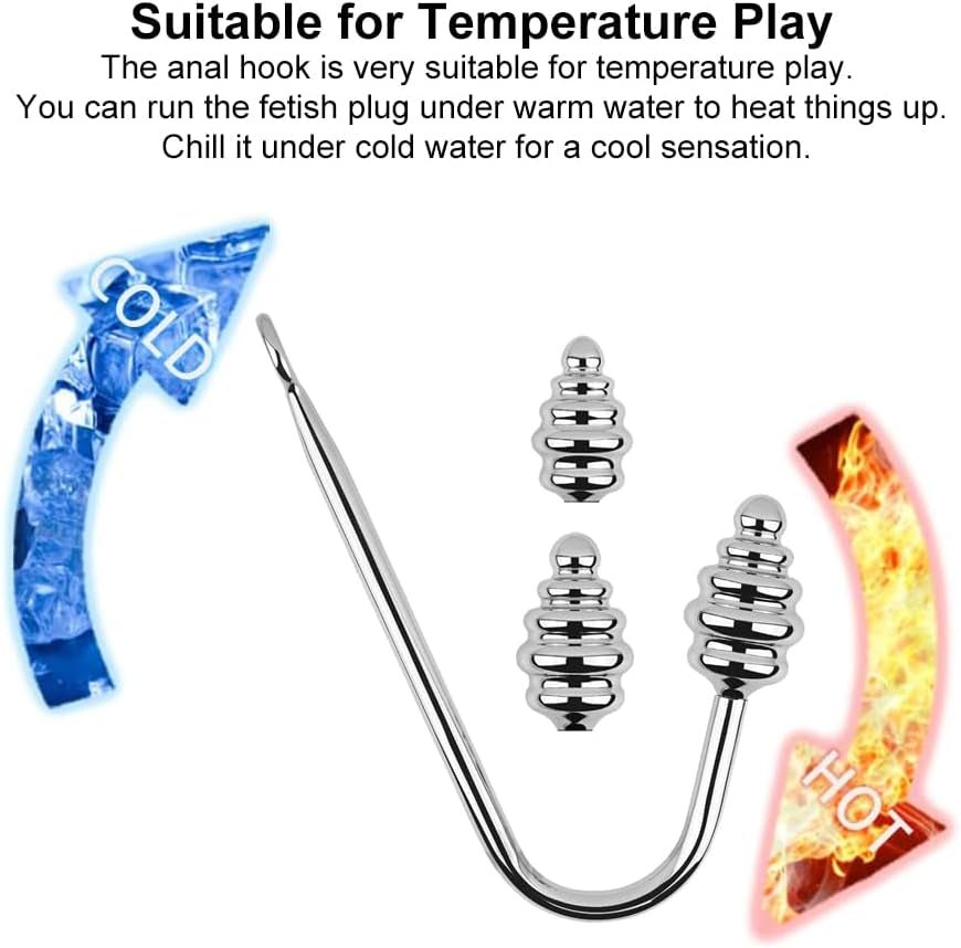 SpiralSteel Spiral Stainless Steel Anal Hook 3 Balls