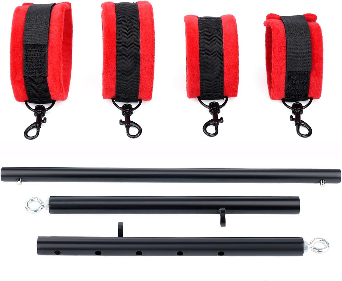 InfernoGrip Bright Red Spreader Bar with Furry Cuffs