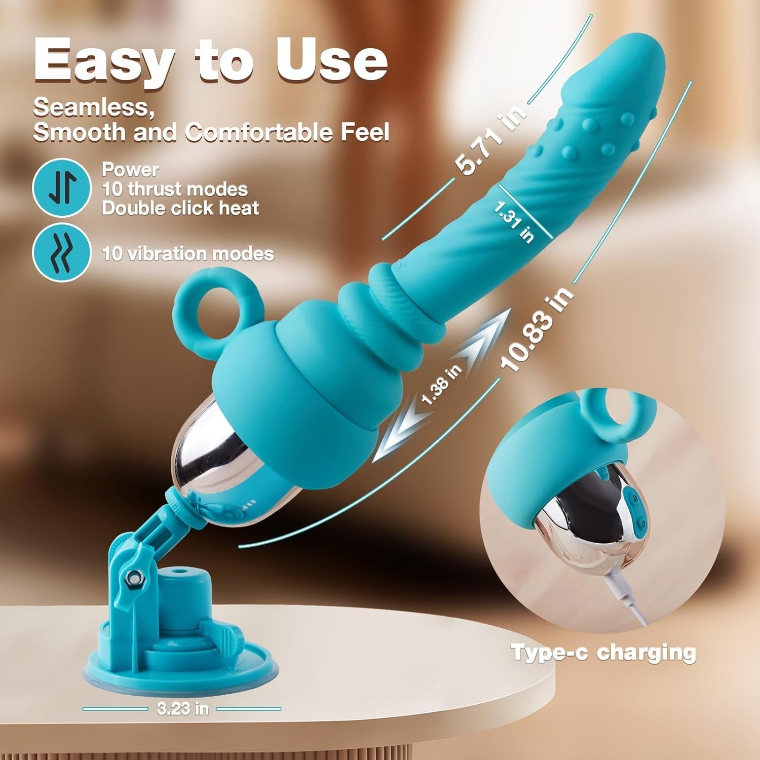 PulseRide Portable Thrusting Dildo with App Control