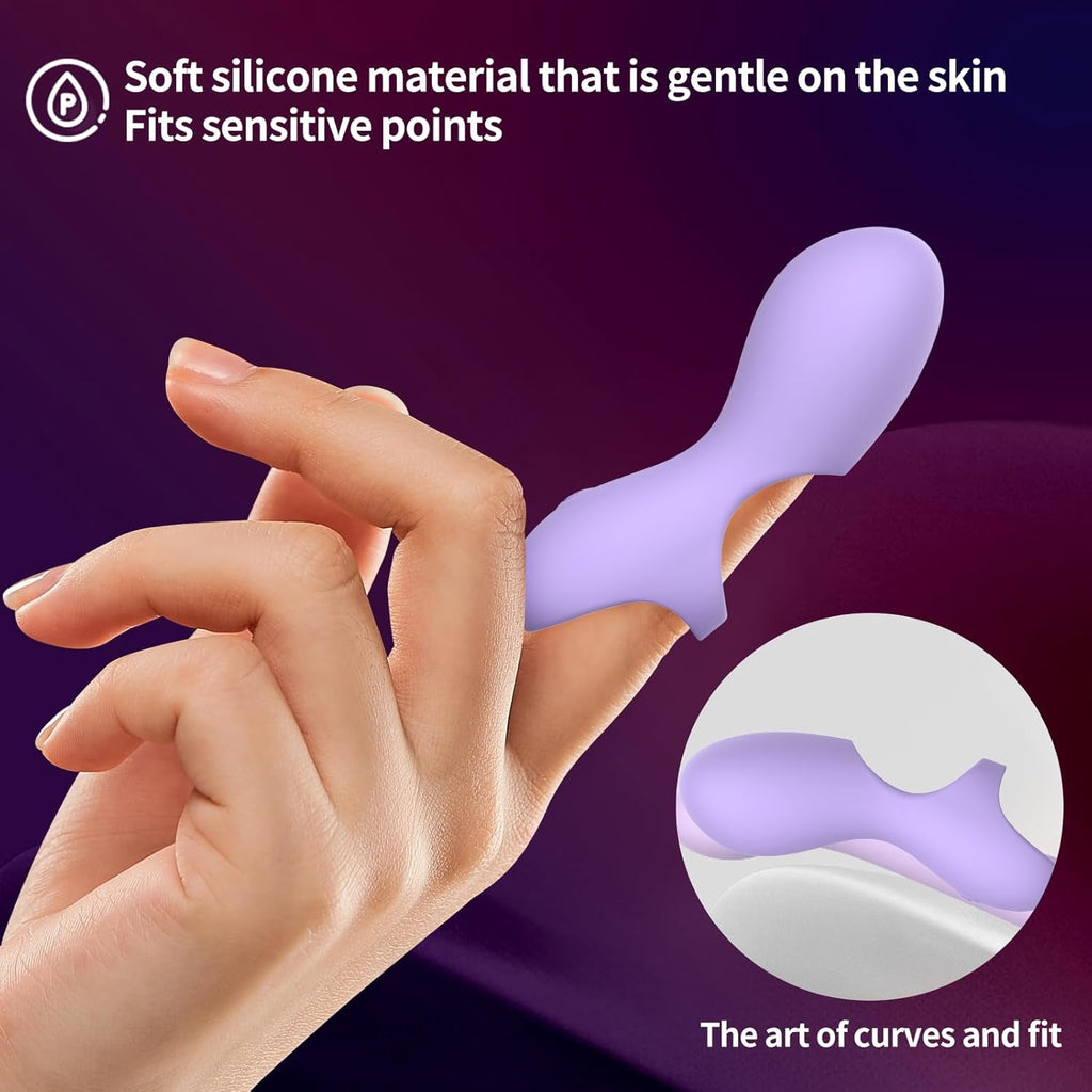 VeloraCurve Finger Vibrator 10 Modes Waterproof Quiet Purple