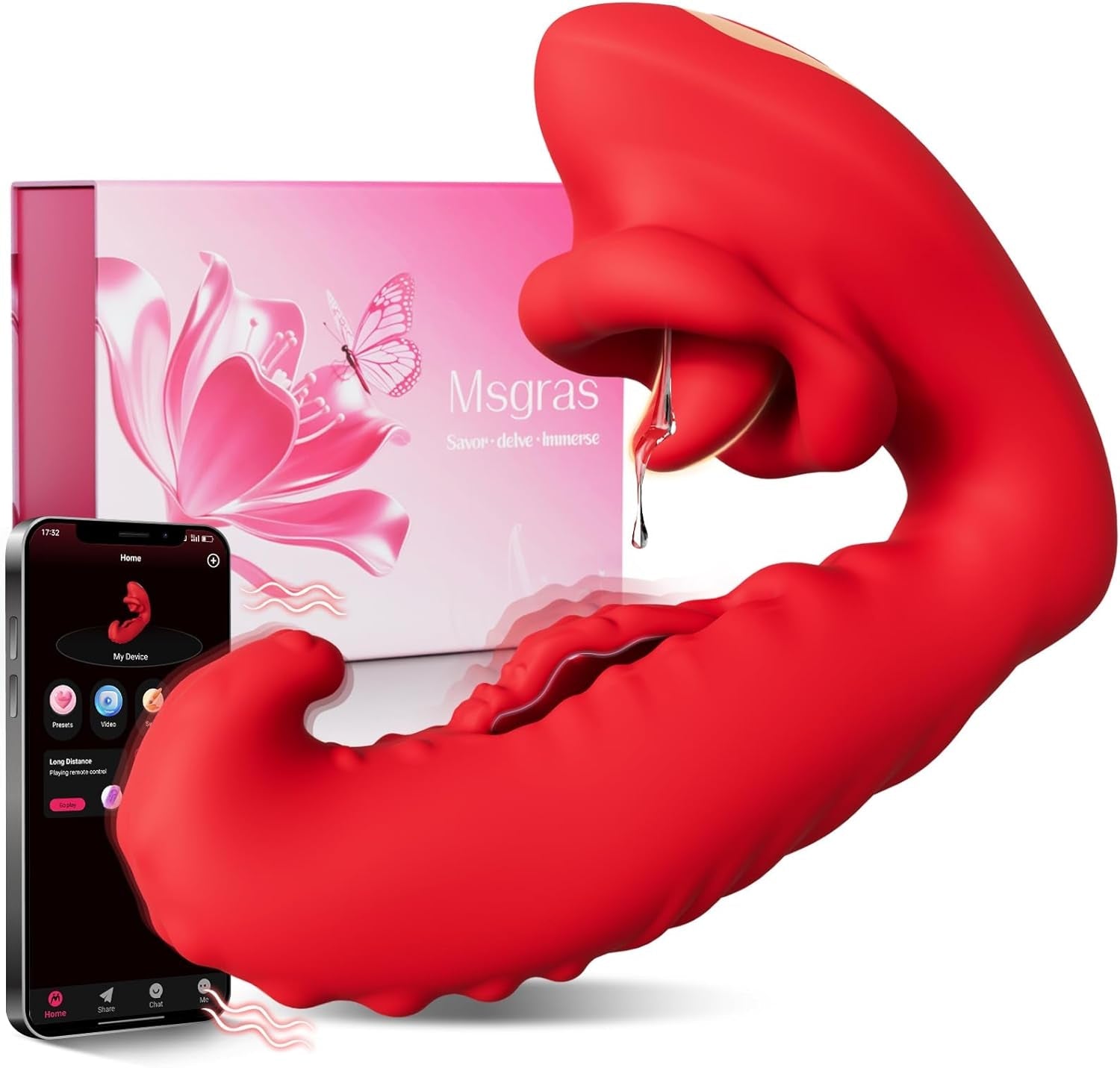 ElyraSync App Control G-Spot Vibrator 3-in-1 Tongue Toy