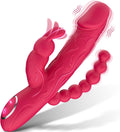 RoseFlux 3-in-1 Rabbit Vibrator 10 Modes Silicone Waterproof