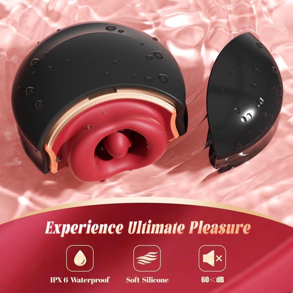 ElyraLuxe Rose Tongue Vibrator 3-in-1 10 Modes Clit Toy