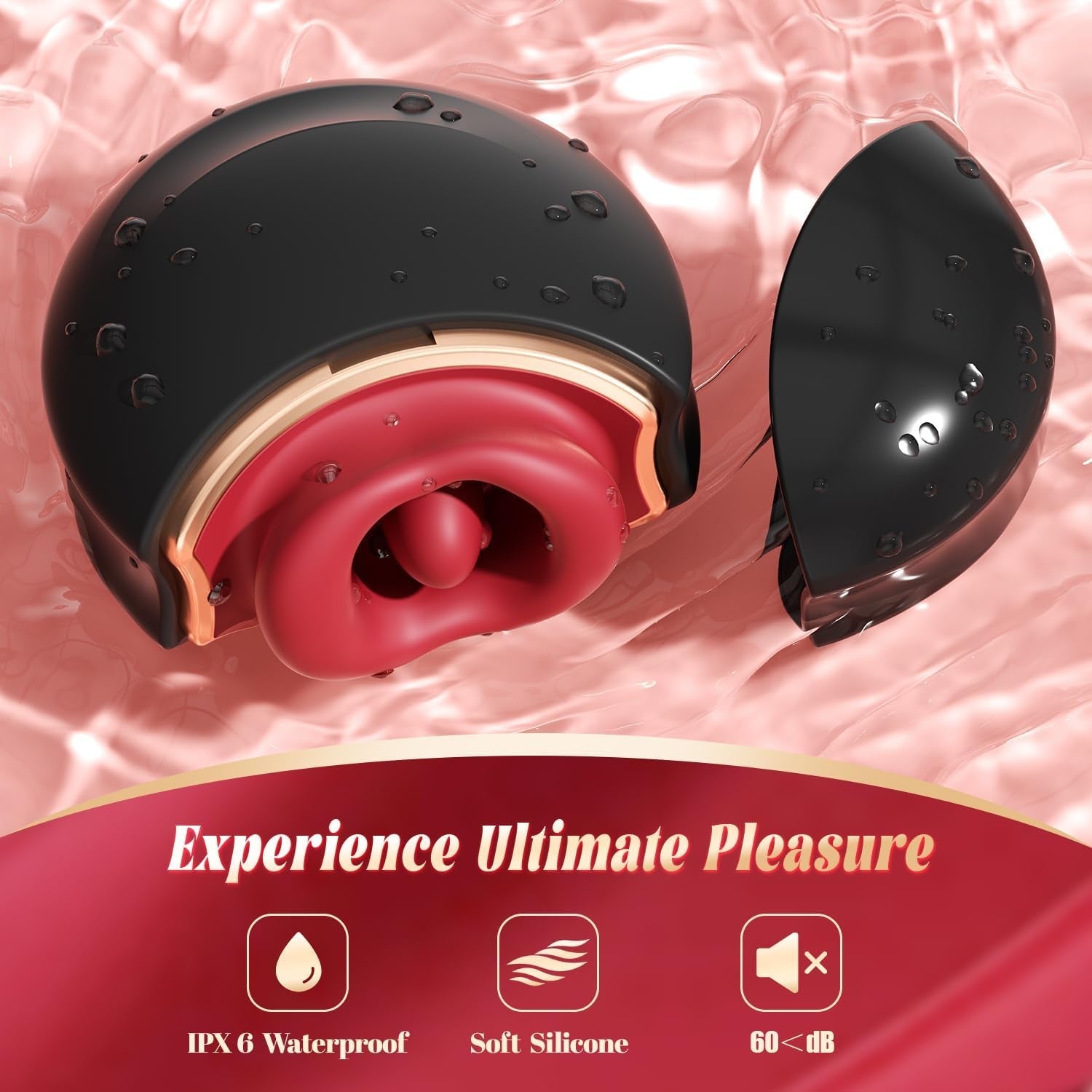 ElyraLuxe Rose Tongue Vibrator 3-in-1 10 Modes Clit Toy