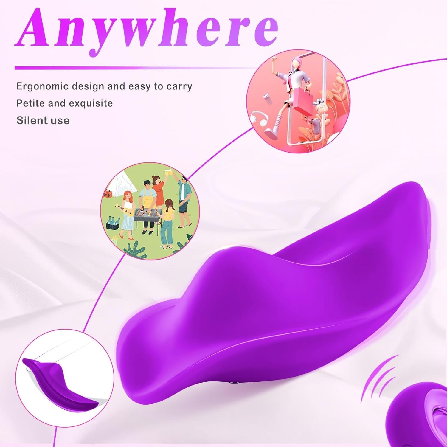 WhisperRose Wearable Panty Vibrator Remote 12 Modes