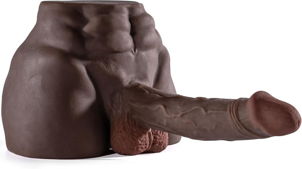 ShadowFlex Black Male Sex Doll Torso 7.5in Dildo 6LB