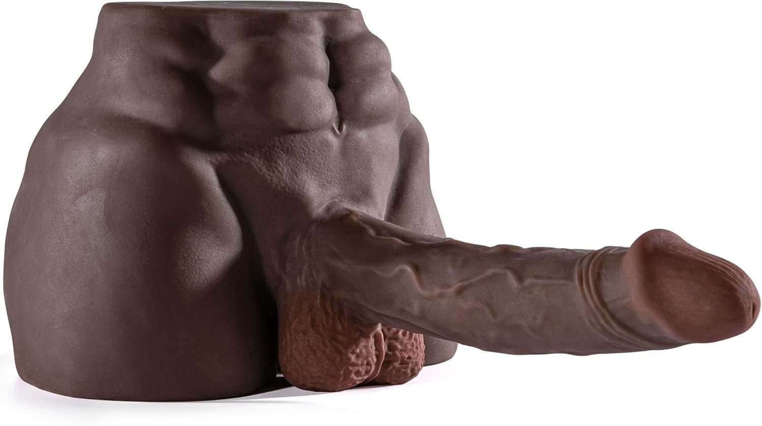 ShadowFlex Black Male Sex Doll Torso 7.5in Dildo 6LB