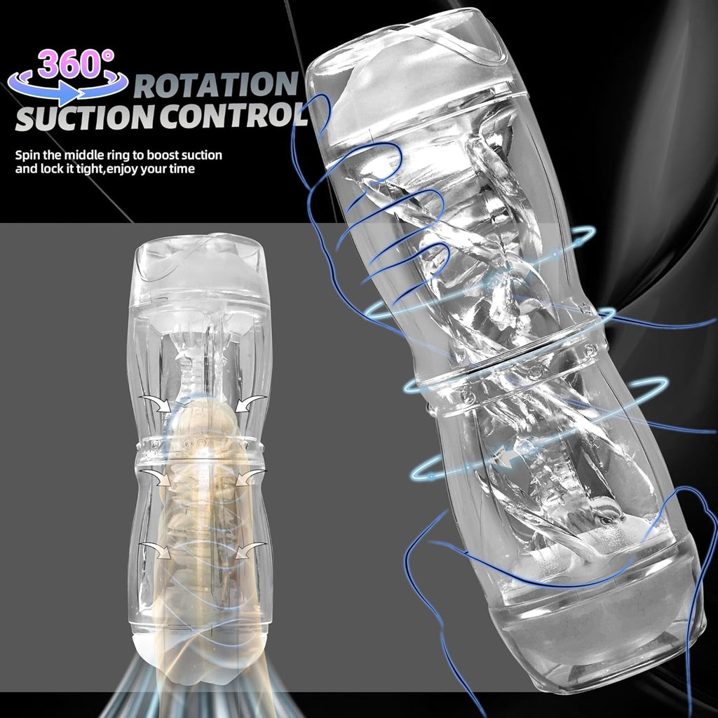 CrystalView Clear Dual Entry Pocket Pussy 9.5" Male Stroker