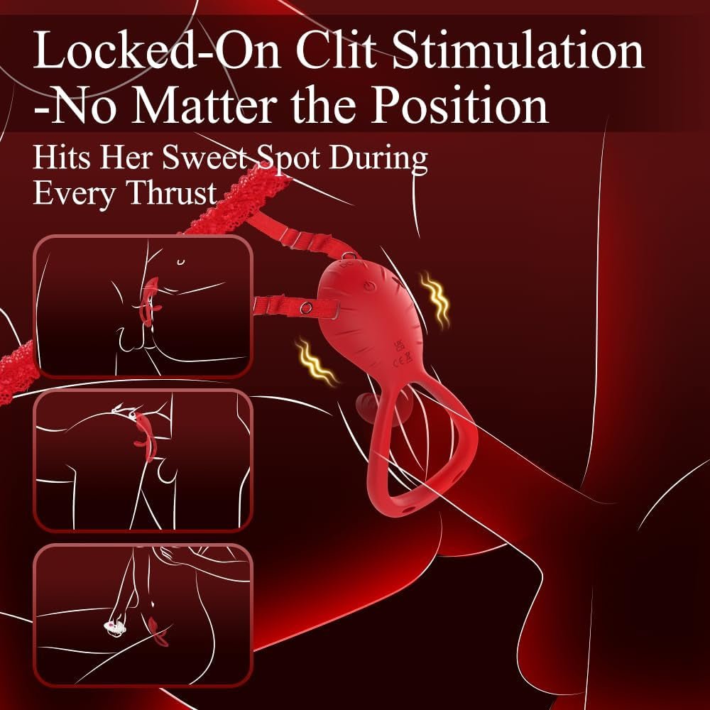 BloomDrive Cock Ring Clit Stimulator G-Spot Wearable 9 Modes