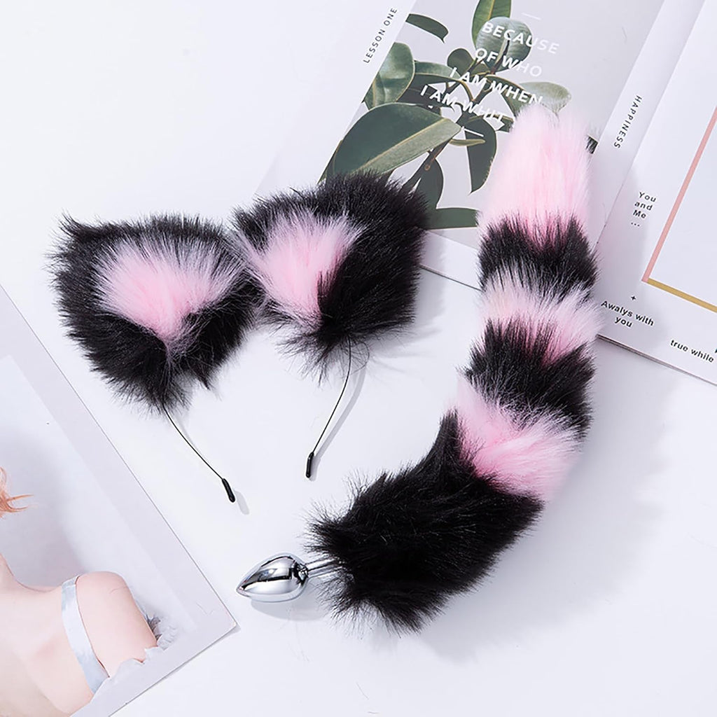 KittyKink Fox Tail Anal Plug Cosplay Set Ears Choker