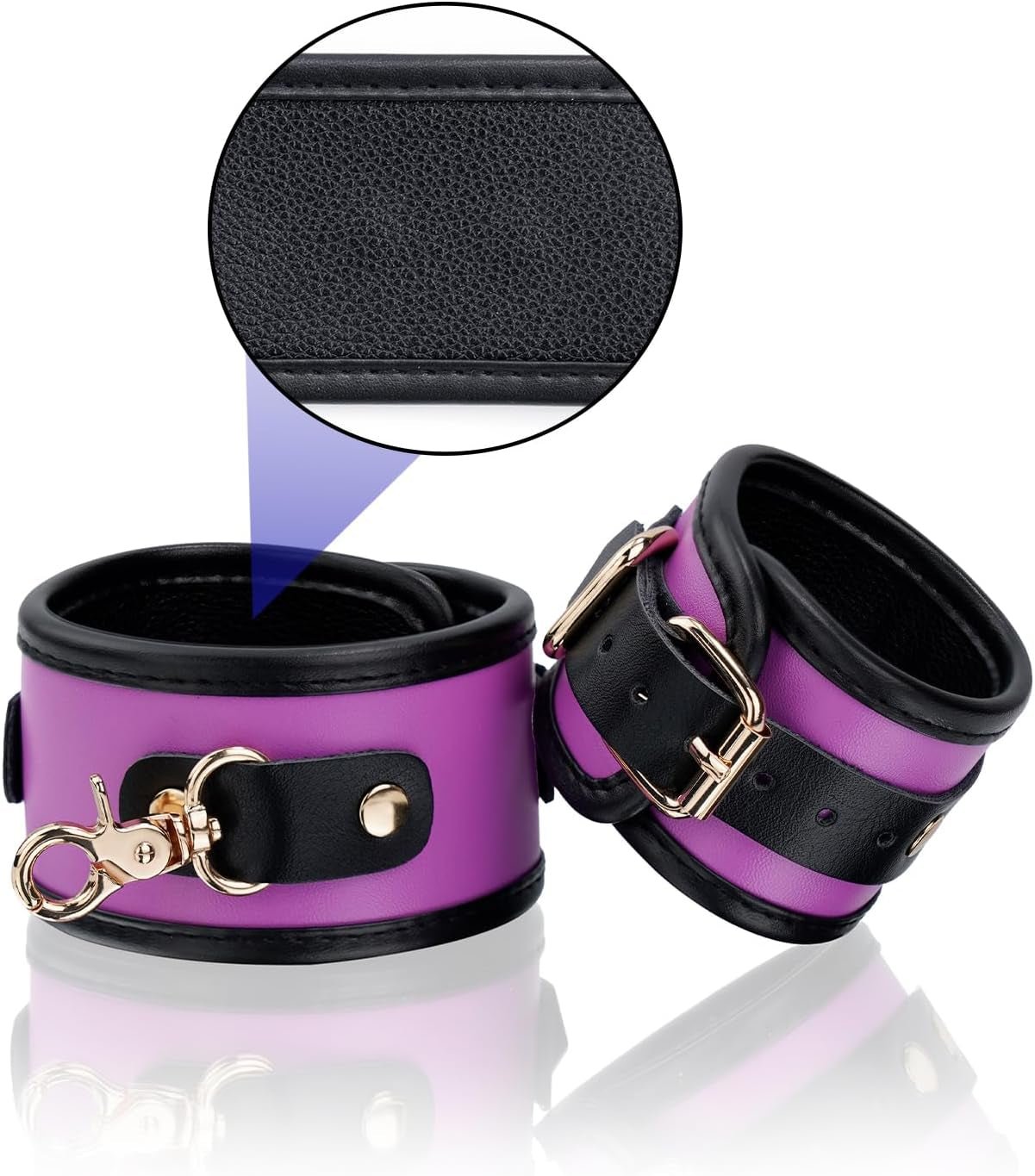 VelvetGrip Purple Adjustable Spreader Bar with Furry Straps