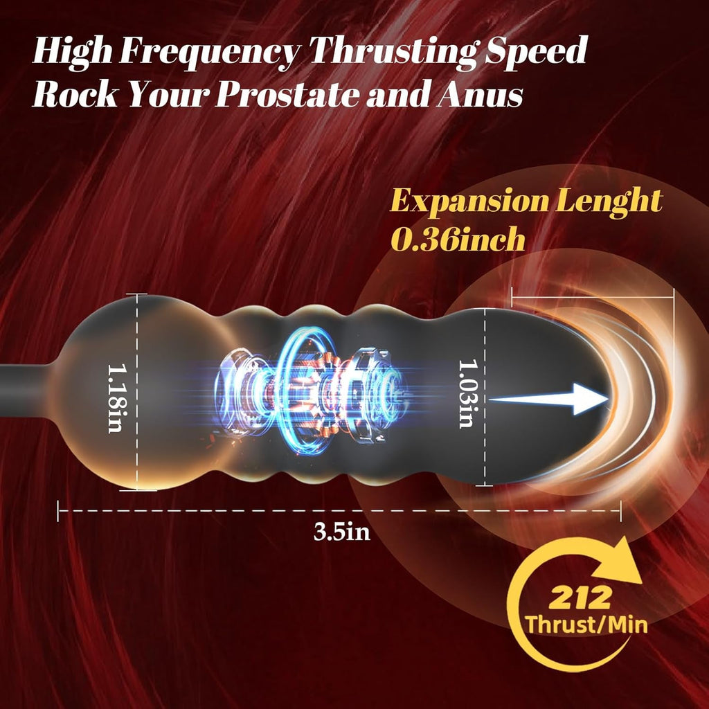 ThrustPulse Thrusting Prostate Massager Cock Ring Remote 9 Modes