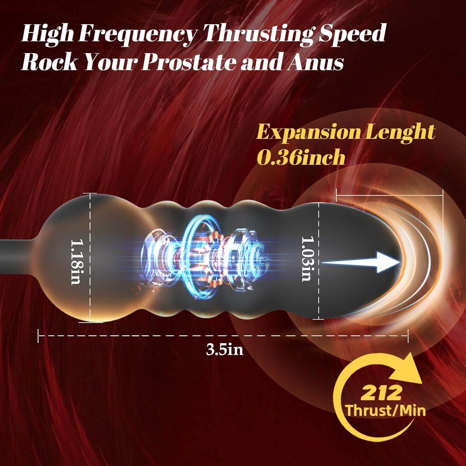 ThrustPulse Thrusting Prostate Massager Cock Ring Remote 9 Modes