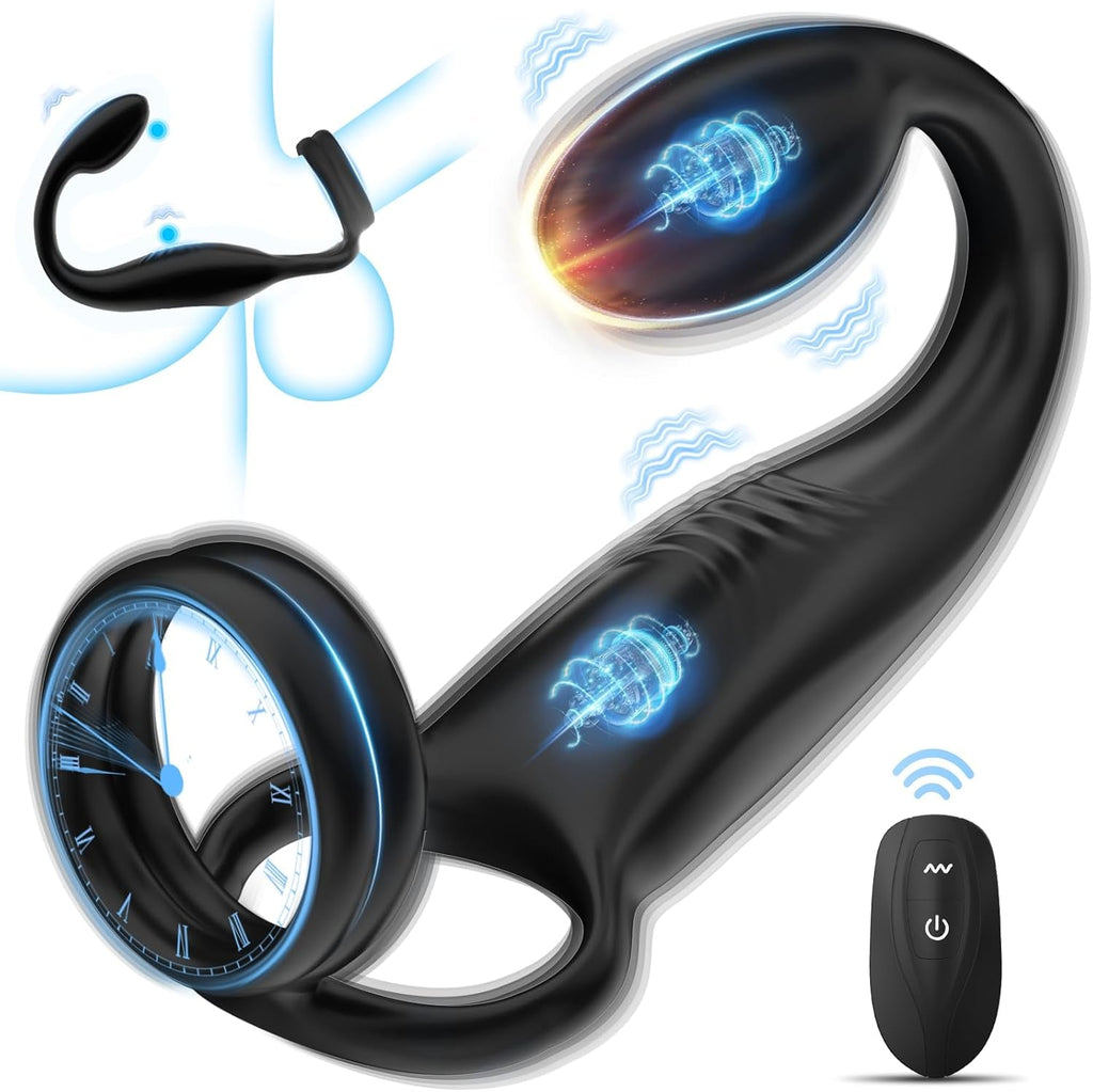 CorePulseX Prostate Massager Cock Ring 10 Modes Remote Silicone