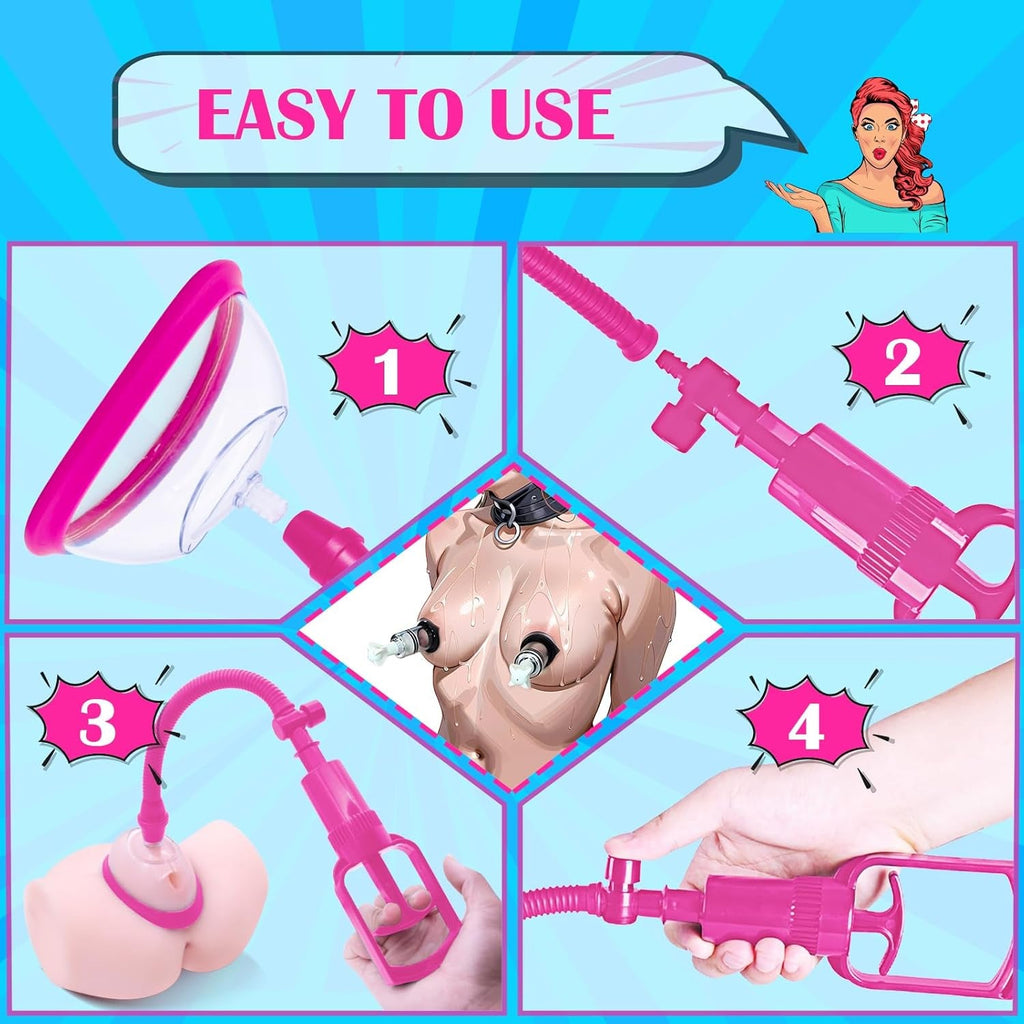 SilvaraX Manual Pussy Pump 4 Cups Kit