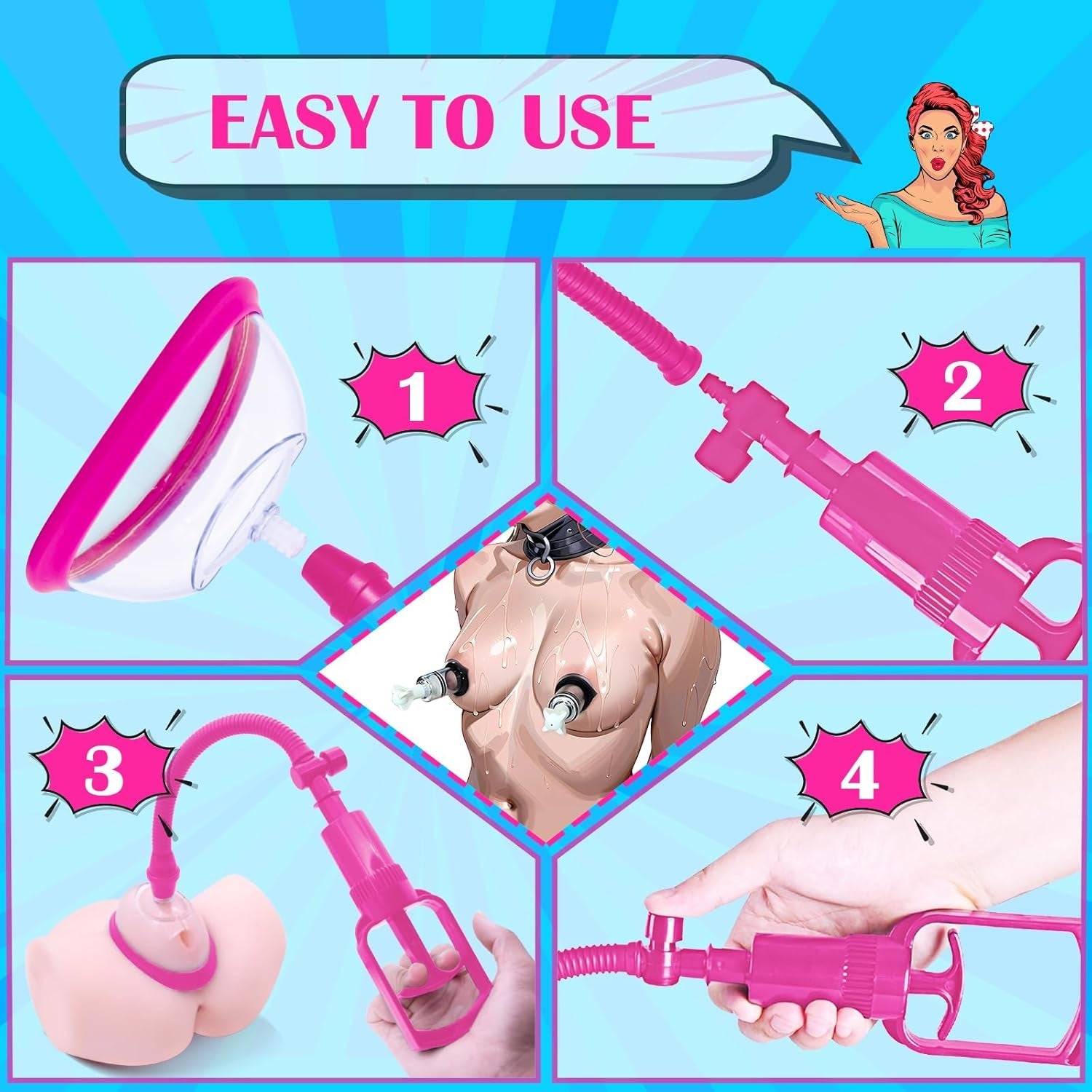 SilvaraX Manual Pussy Pump 4 Cups Kit