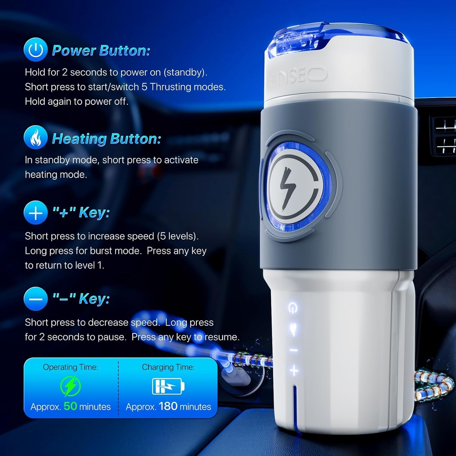 HyperGlide AI App Control Thrusting Heated Pocket Pussy Stroker