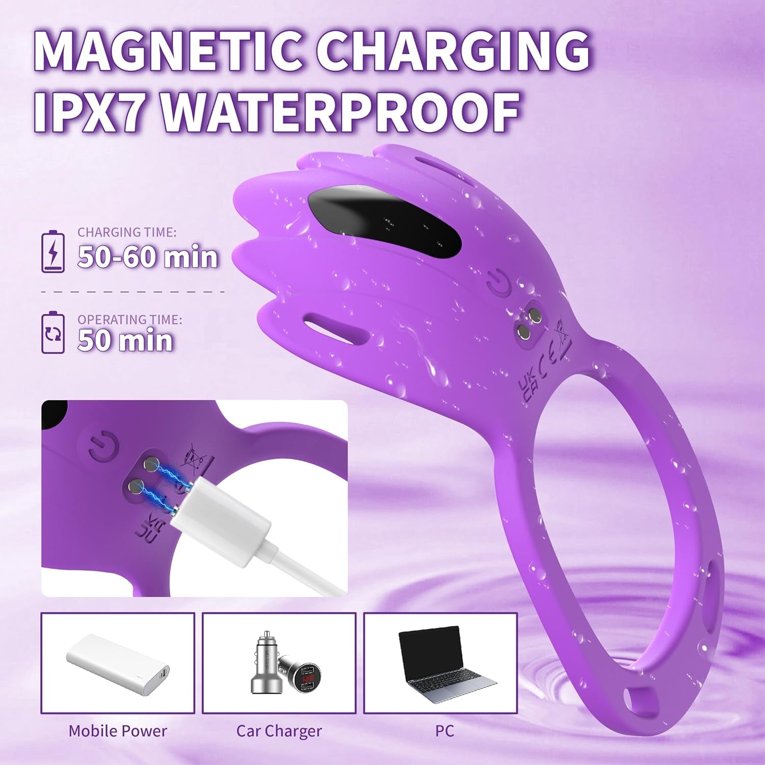 VioletLink Wearable Cock Ring Clit Stimulator App 9 Modes