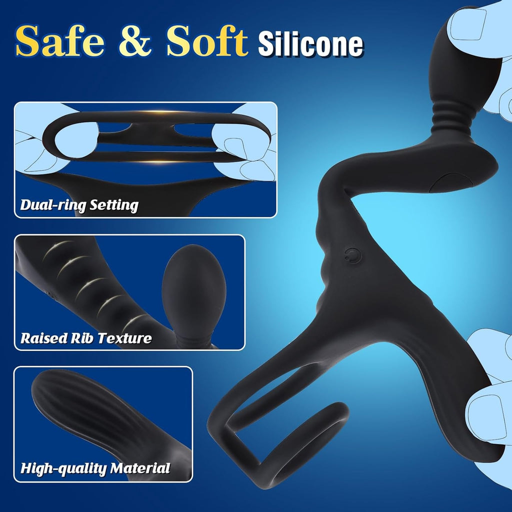 PulseCoreX Prostate Massager Cock Ring 7 Modes Remote Waterproof