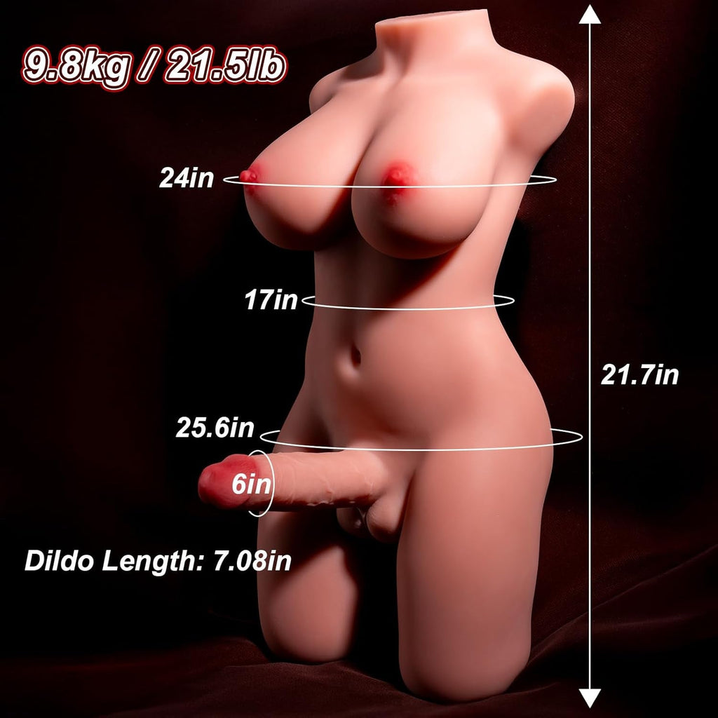 ThryveXI Thrusting Transgender Sex Doll Torso 7.1in Dildo 21.5lb