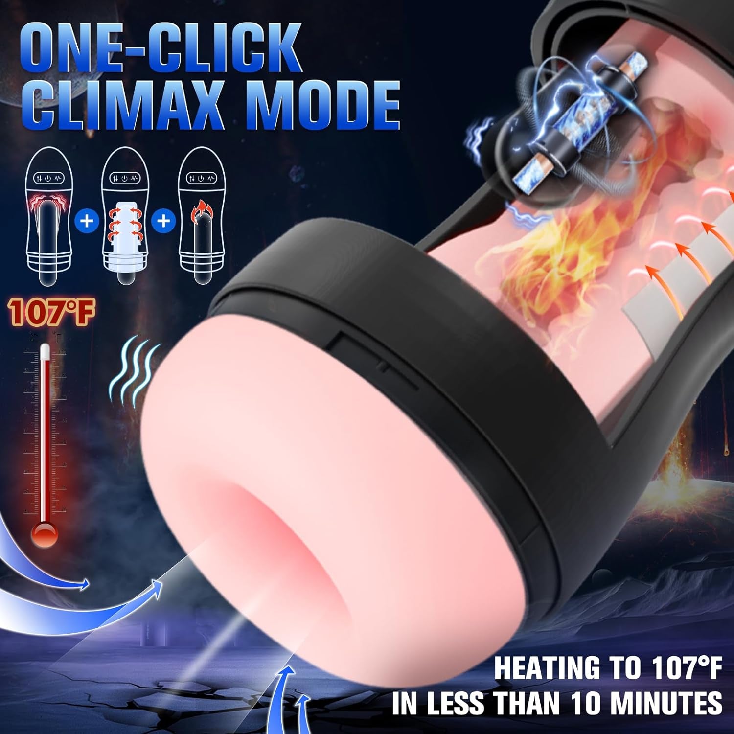 StormHeat APP Heating Male Masturbator Suction Pump 10 Vibration 9 Suction