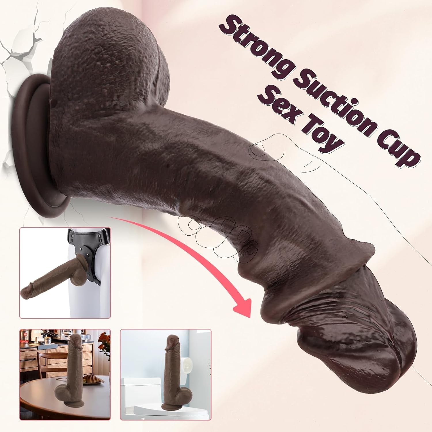 DualCore 9.8” Squirting Foreskin Dildo Dual Layer Suction