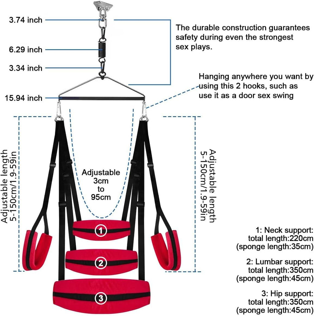 VireliX 360° Door Sex Swing Wide Seat 400lb