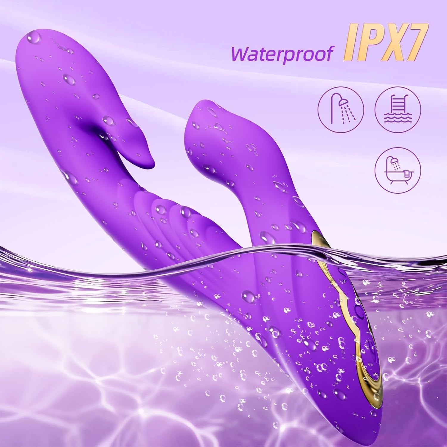 LickPulseX Tongue Rabbit Vibrator 10 Modes Flapping Waterproof