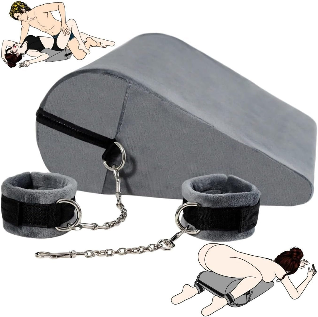 StealthBond Foam Sex Pillow with Handcuffs Support Set