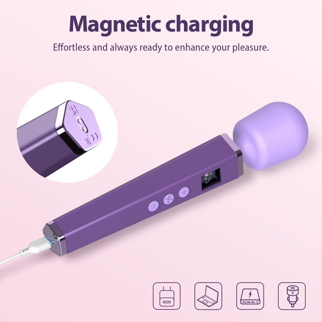 AuraStrike Wand Vibrator Waterproof 8 Modes Rechargeable