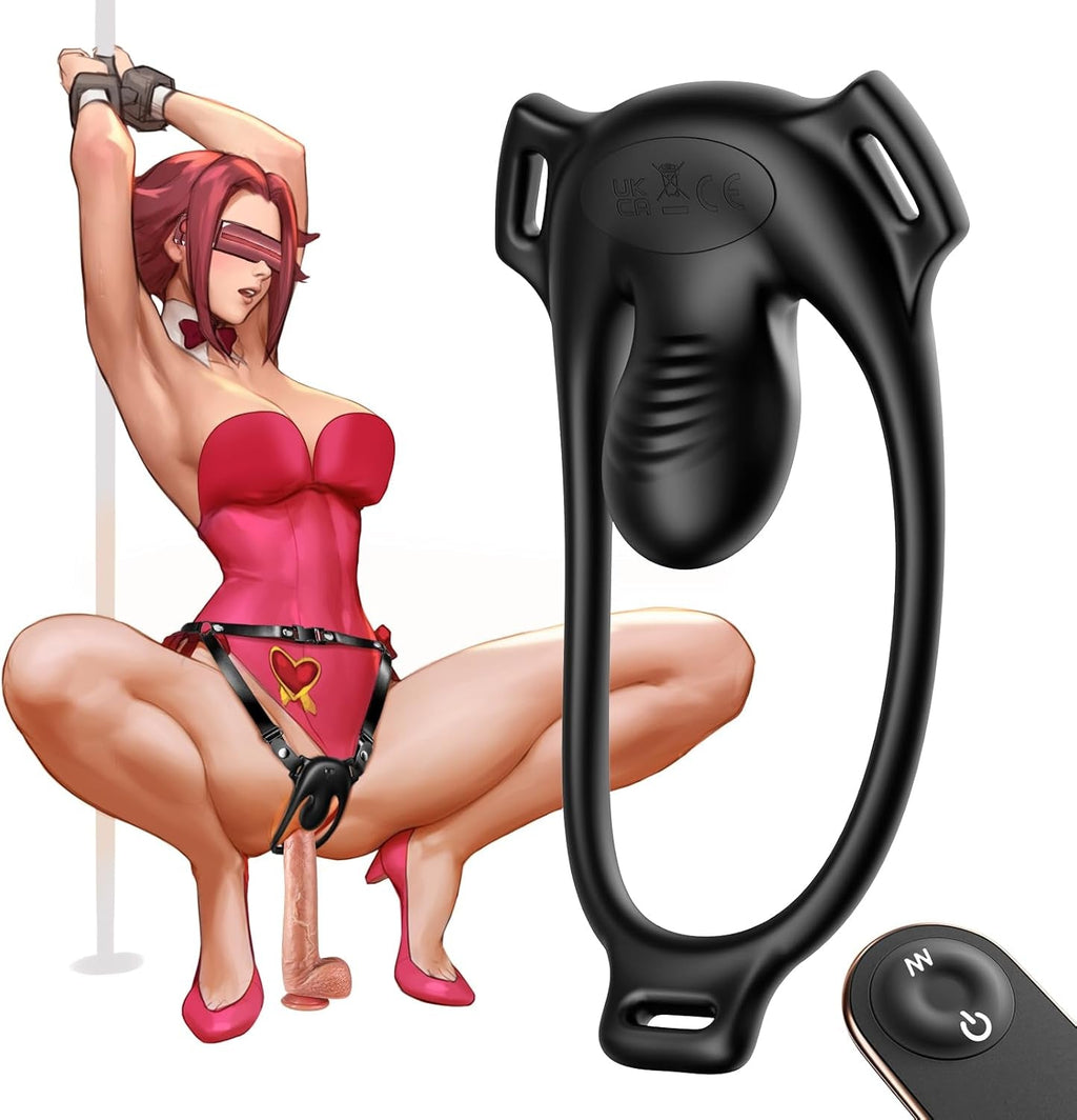 NoirControl Cock Ring Clit Vibrator Remote Harness 9 Modes