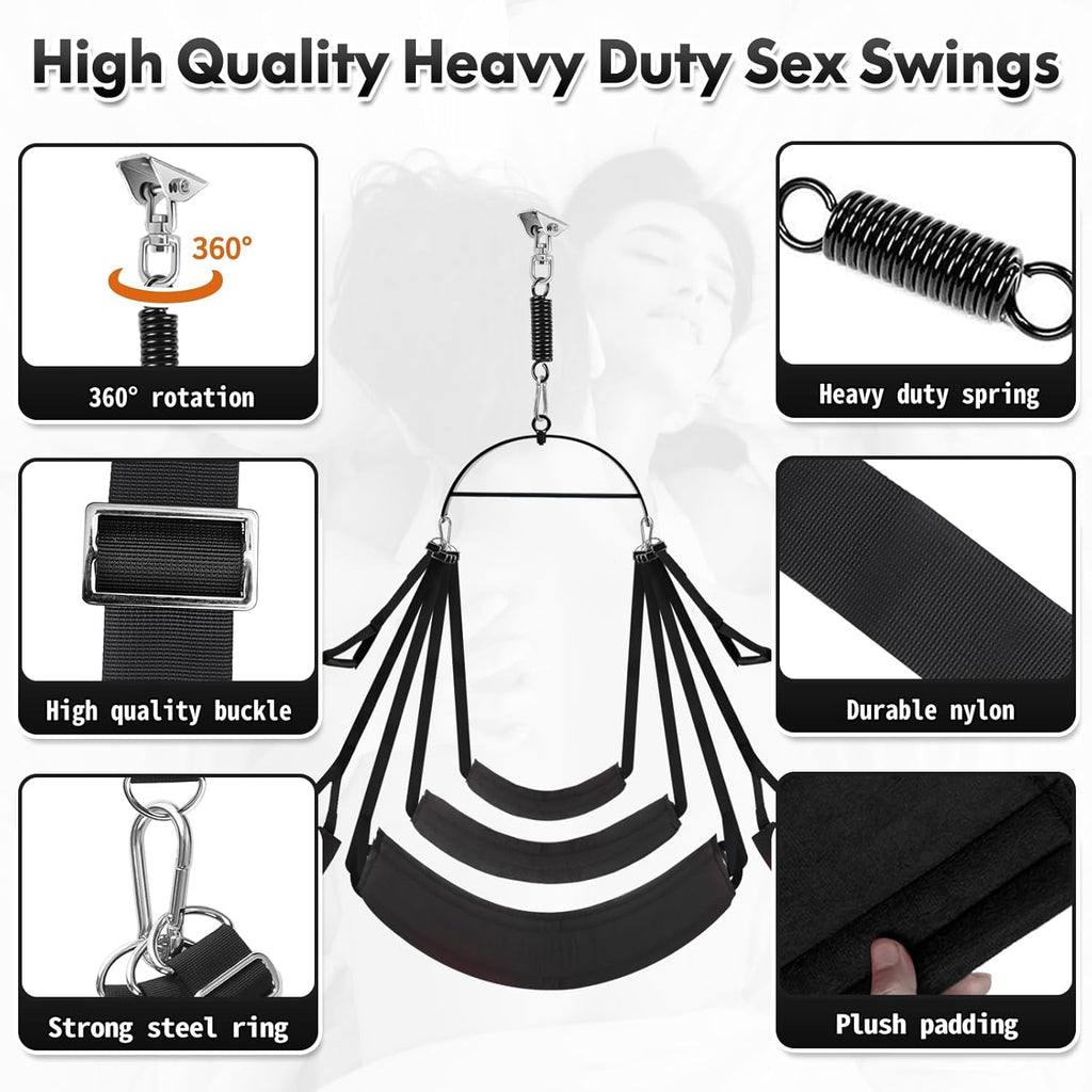 ShadowOrbit Black 360° Sex Swing Door & Ceiling