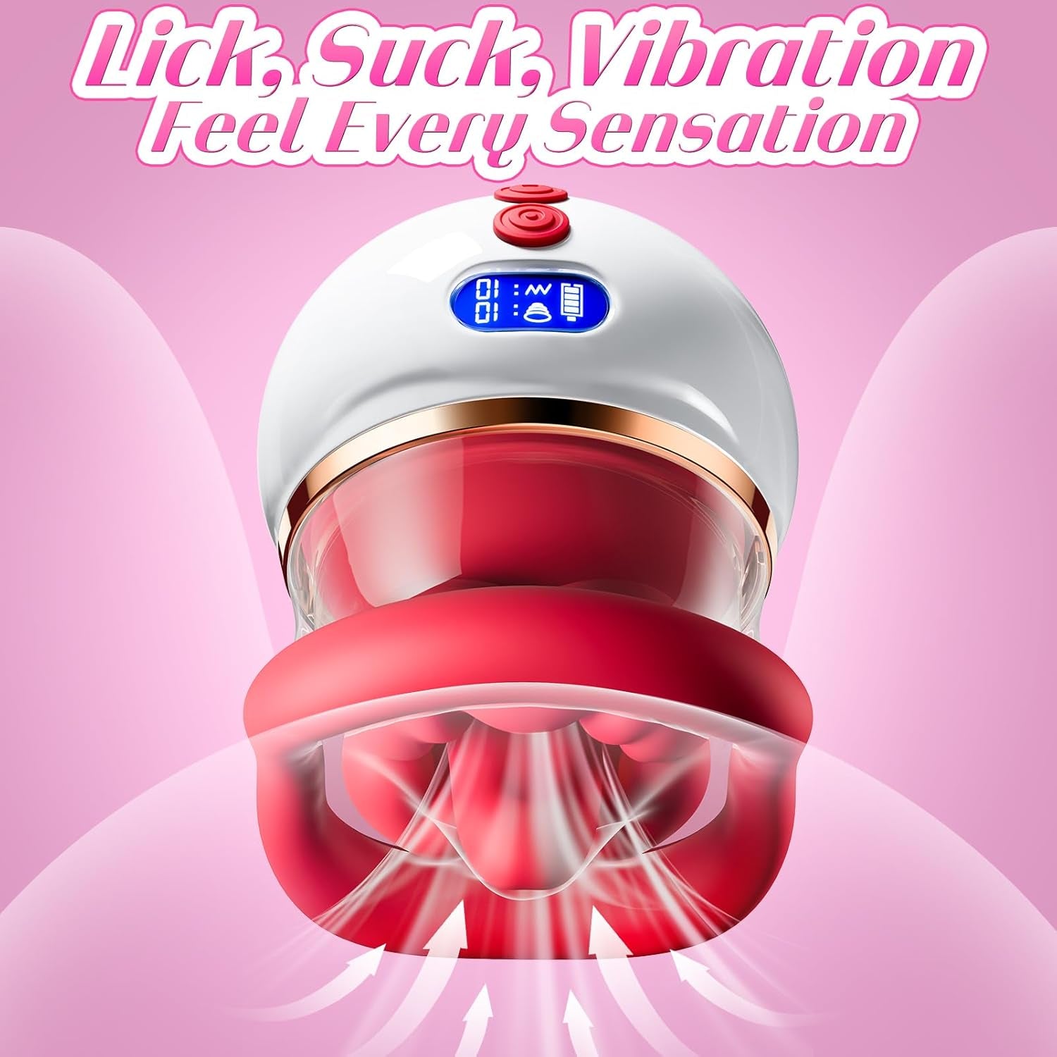 VirexaLux 5-in-1 Clit Sucker Mouth Vibrator LCD 10 Modes App Heated